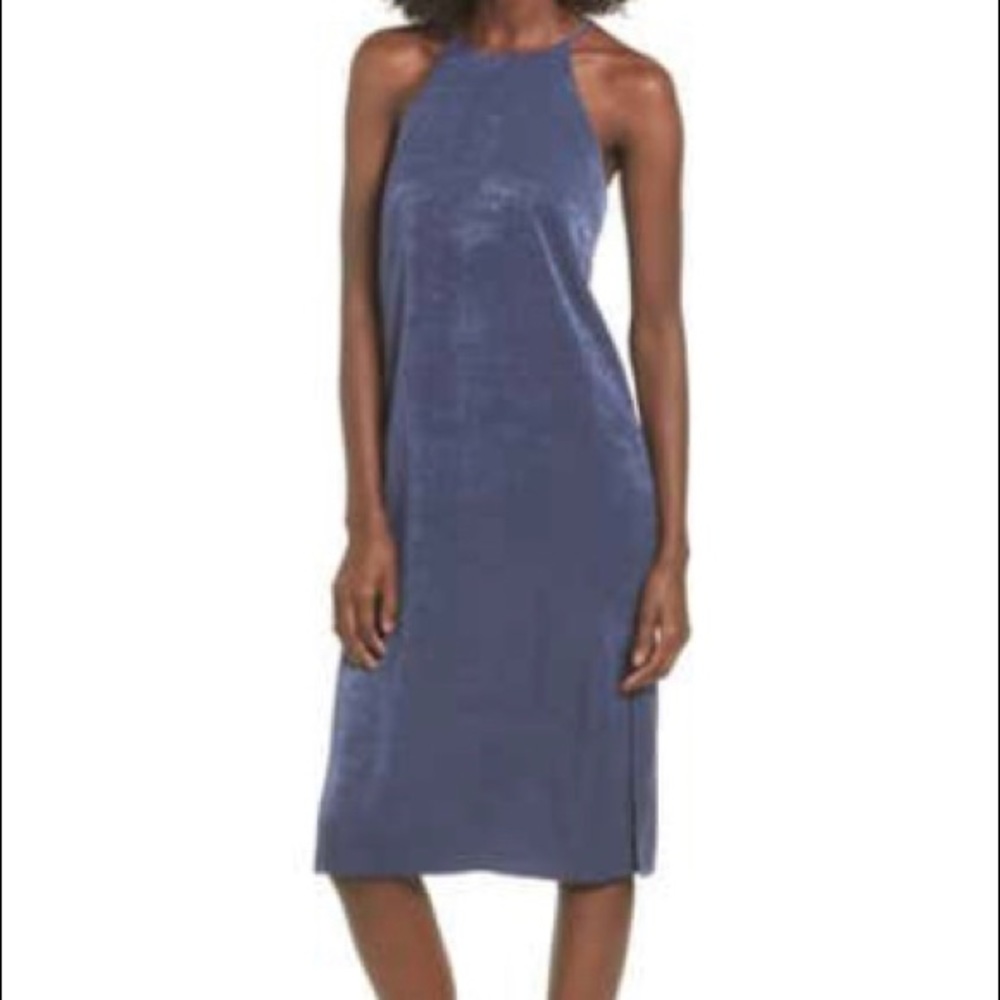 XS Never been worn denim blue high neck dress.
